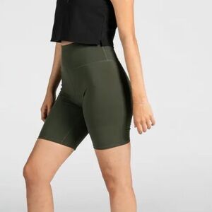 Green olive high waist soft biker shorts